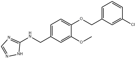 N-{4-[(3-chlorobenzyl)oxy]-3-methoxybenzyl}-N-(1H-1,2,4-triazol-3-yl)amine Structure