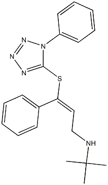 N-(tert-butyl)-N-{3-phenyl-3-[(1-phenyl-1H-tetraazol-5-yl)sulfanyl]-2-propenyl}amine Structure