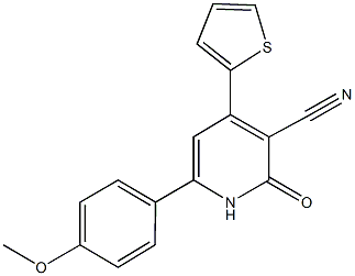 6-(4-methoxyphenyl)-2-oxo-4-(2-thienyl)-1,2-dihydro-3-pyridinecarbonitrile 구조식 이미지