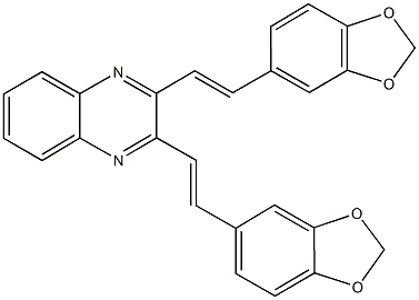 2,3-bis[2-(1,3-benzodioxol-5-yl)vinyl]quinoxaline Structure