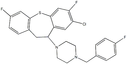 1-(8-chloro-3,7-difluoro-10,11-dihydrodibenzo[b,f]thiepin-10-yl)-4-(4-fluorobenzyl)piperazine Structure