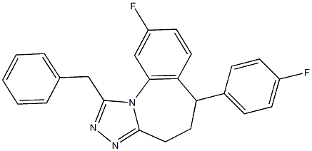 1-benzyl-9-fluoro-6-(4-fluorophenyl)-5,6-dihydro-4H-[1,2,4]triazolo[4,3-a][1]benzazepine 구조식 이미지