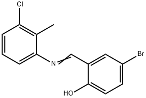 4-bromo-2-{[(3-chloro-2-methylphenyl)imino]methyl}phenol Structure