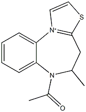 6-acetyl-5-methyl-4H,5H,6H-[1,3]thiazolo[2,3-d][1,5]benzodiazepin-11-ium 구조식 이미지