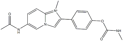 4-[6-(acetylamino)-1-methylimidazo[1,2-a]pyridin-1-ium-2-yl]phenyl methylcarbamate 구조식 이미지