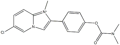 4-(6-chloro-1-methylimidazo[1,2-a]pyridin-1-ium-2-yl)phenyl dimethylcarbamate 구조식 이미지