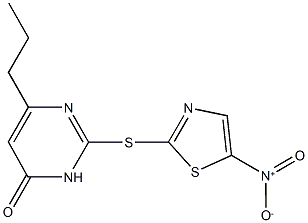 2-({5-nitro-1,3-thiazol-2-yl}sulfanyl)-6-propyl-4(3H)-pyrimidinone Structure