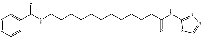 N-[12-oxo-12-(1,3,4-thiadiazol-2-ylamino)dodecyl]benzamide 구조식 이미지