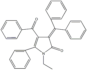 4-benzoyl-3-(diphenylmethylene)-1-ethyl-5-phenyl-1,3-dihydro-2H-pyrrol-2-one Structure