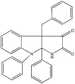 3a-benzyl-8,8a-diphenyl-1,3a,8,8a-tetrahydropyrrolo[2,3-b]indole-2,3-dione Structure