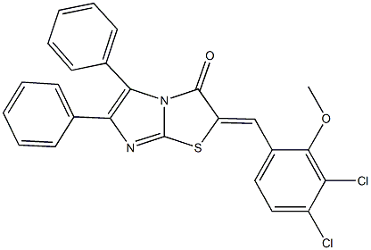 2-(3,4-dichloro-2-methoxybenzylidene)-5,6-diphenylimidazo[2,1-b][1,3]thiazol-3(2H)-one 구조식 이미지