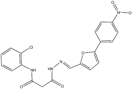 N-(2-chlorophenyl)-3-{2-[(5-{4-nitrophenyl}-2-furyl)methylene]hydrazino}-3-oxopropanamide 구조식 이미지