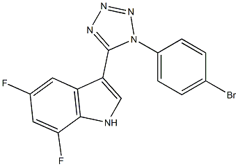 3-[1-(4-bromophenyl)-1H-tetraazol-5-yl]-5,7-difluoro-1H-indole 구조식 이미지