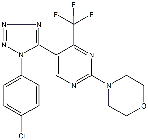 4-[5-[1-(4-chlorophenyl)-1H-tetraazol-5-yl]-4-(trifluoromethyl)-2-pyrimidinyl]morpholine Structure