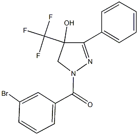 1-(3-bromobenzoyl)-3-phenyl-4-(trifluoromethyl)-4,5-dihydro-1H-pyrazol-4-ol Structure