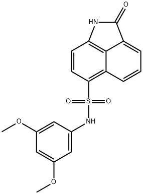 N-(3,5-dimethoxyphenyl)-2-oxo-1,2-dihydrobenzo[cd]indole-6-sulfonamide 구조식 이미지