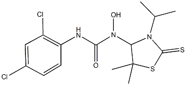 N'-(2,4-dichlorophenyl)-N-hydroxy-N-(3-isopropyl-5,5-dimethyl-2-thioxo-1,3-thiazolidin-4-yl)urea Structure