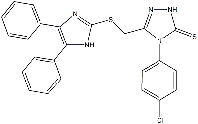 4-(4-chlorophenyl)-5-{[(4,5-diphenyl-1H-imidazol-2-yl)sulfanyl]methyl}-2,4-dihydro-3H-1,2,4-triazole-3-thione Structure