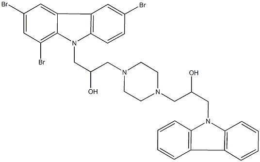 1-(9H-carbazol-9-yl)-3-{4-[2-hydroxy-3-(1,3,6-tribromo-9H-carbazol-9-yl)propyl]-1-piperazinyl}-2-propanol Structure