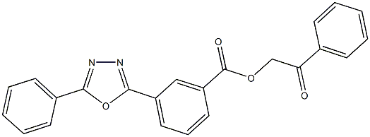 2-oxo-2-phenylethyl 3-(5-phenyl-1,3,4-oxadiazol-2-yl)benzoate 구조식 이미지