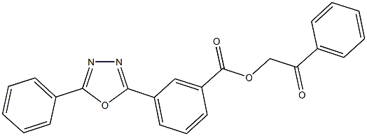 2-oxo-2-phenylethyl 3-(5-phenyl-1,3,4-oxadiazol-2-yl)benzoate Structure