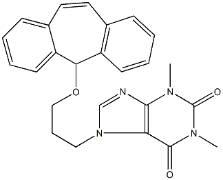 7-[3-(5H-dibenzo[a,d]cyclohepten-5-yloxy)propyl]-1,3-dimethyl-3,7-dihydro-1H-purine-2,6-dione 구조식 이미지