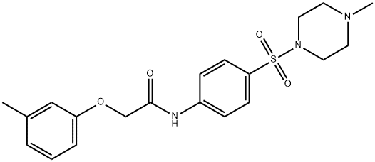 2-(3-methylphenoxy)-N-{4-[(4-methyl-1-piperazinyl)sulfonyl]phenyl}acetamide Structure