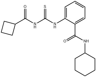 2-({[(cyclobutylcarbonyl)amino]carbothioyl}amino)-N-cyclohexylbenzamide 구조식 이미지
