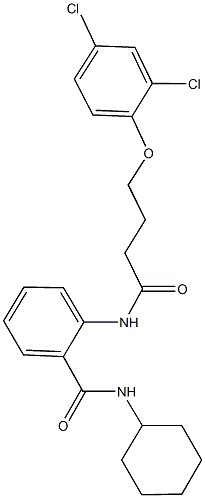 N-cyclohexyl-2-{[4-(2,4-dichlorophenoxy)butanoyl]amino}benzamide Structure