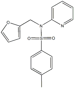 N-(2-furylmethyl)-4-methyl-N-(2-pyridinyl)benzenesulfonamide 구조식 이미지