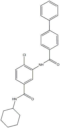 N-{2-chloro-5-[(cyclohexylamino)carbonyl]phenyl}[1,1'-biphenyl]-4-carboxamide Structure