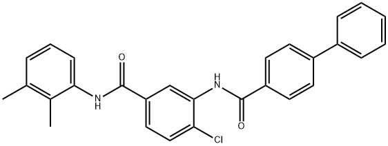 N-{2-chloro-5-[(2,3-dimethylanilino)carbonyl]phenyl}[1,1'-biphenyl]-4-carboxamide 구조식 이미지