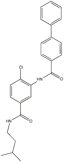 N-{2-chloro-5-[(isopentylamino)carbonyl]phenyl}[1,1'-biphenyl]-4-carboxamide Structure