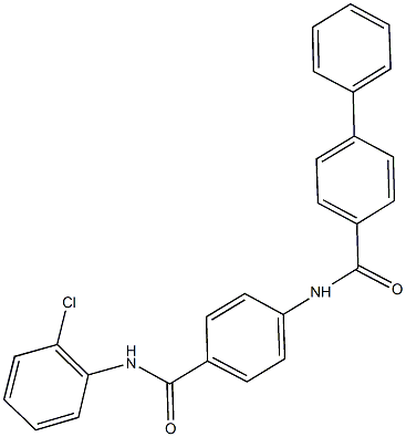 N-{4-[(2-chloroanilino)carbonyl]phenyl}[1,1'-biphenyl]-4-carboxamide 구조식 이미지