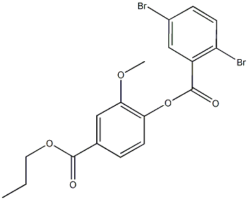 2-methoxy-4-(propoxycarbonyl)phenyl 2,5-dibromobenzoate 구조식 이미지