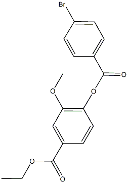 ethyl 4-[(4-bromobenzoyl)oxy]-3-methoxybenzoate 구조식 이미지