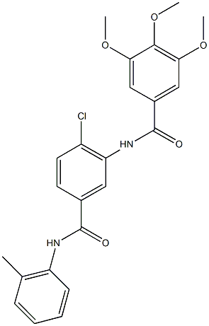 N-[2-chloro-5-(2-toluidinocarbonyl)phenyl]-3,4,5-trimethoxybenzamide 구조식 이미지