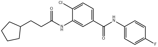 4-chloro-3-[(3-cyclopentylpropanoyl)amino]-N-(4-fluorophenyl)benzamide Structure