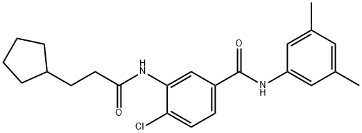 4-chloro-3-[(3-cyclopentylpropanoyl)amino]-N-(3,5-dimethylphenyl)benzamide Structure