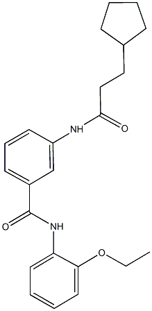 3-[(3-cyclopentylpropanoyl)amino]-N-(2-ethoxyphenyl)benzamide 구조식 이미지