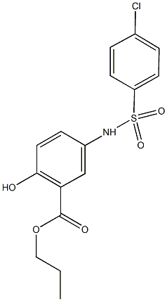 propyl 5-{[(4-chlorophenyl)sulfonyl]amino}-2-hydroxybenzoate 구조식 이미지