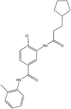 4-chloro-3-[(3-cyclopentylpropanoyl)amino]-N-(2-methylphenyl)benzamide Structure