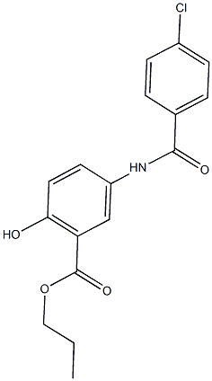 propyl 5-[(4-chlorobenzoyl)amino]-2-hydroxybenzoate Structure