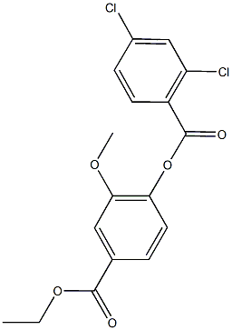 4-(ethoxycarbonyl)-2-methoxyphenyl 2,4-dichlorobenzoate Structure