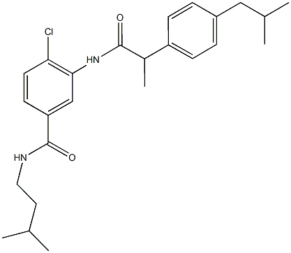 4-chloro-3-{[2-(4-isobutylphenyl)propanoyl]amino}-N-isopentylbenzamide Structure