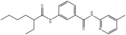 3-[(2-ethylhexanoyl)amino]-N-(4-methyl-2-pyridinyl)benzamide 구조식 이미지