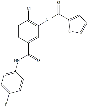 N-{2-chloro-5-[(4-fluoroanilino)carbonyl]phenyl}-2-furamide 구조식 이미지