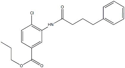 propyl 4-chloro-3-[(4-phenylbutanoyl)amino]benzoate Structure