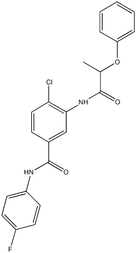 4-chloro-N-(4-fluorophenyl)-3-[(2-phenoxypropanoyl)amino]benzamide Structure