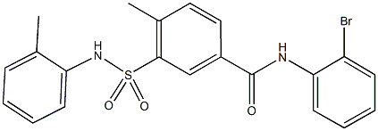 N-(2-bromophenyl)-4-methyl-3-(2-toluidinosulfonyl)benzamide 구조식 이미지